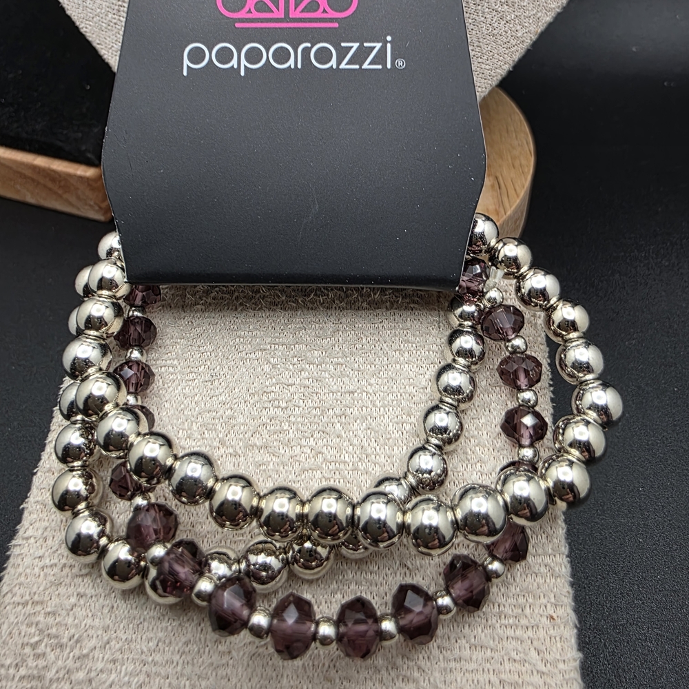 Paparazzi Metallic and Plum Bracelet Set (1957)